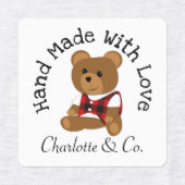 Handgemaakt met Love Teddy Bear Cute Personated Labels (Design 1)