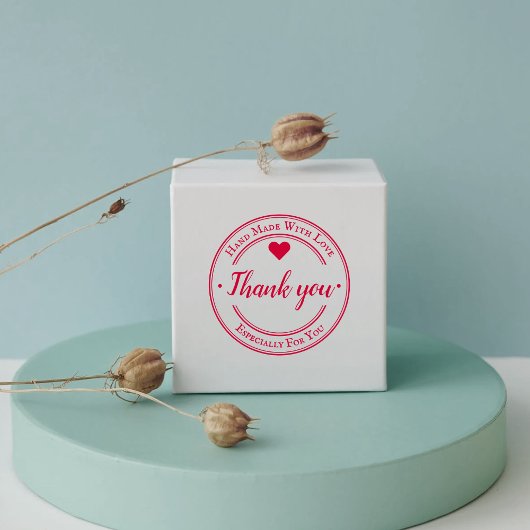 Handgemaakt met Love Trendy Business Zelfinktende Stempel