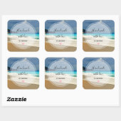 Handgemaakt met Love Turquoise Blue Zee Tropical Vierkante Sticker (Vel)