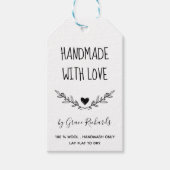 Handgemaakt met Love Twigs Heart Schattige Cadeaulabel (Voorkant)