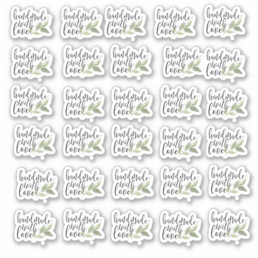 Handgemaakt met Love Vinyl Sticker (Voorkant)