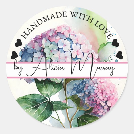 Handgemaakt met Love | Waterverf Floral Stickers (Voorkant)