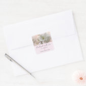 Handgemaakt met Love White Apple Blossom Photograp Vierkante Sticker (Envelop)