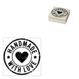 Handgemaakt met Love Wood Art Rubber Stamp Rubberstempel