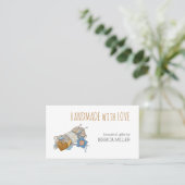 Handgemaakt met Love Yarn Craft White Visitekaartje (Staand voorkant)