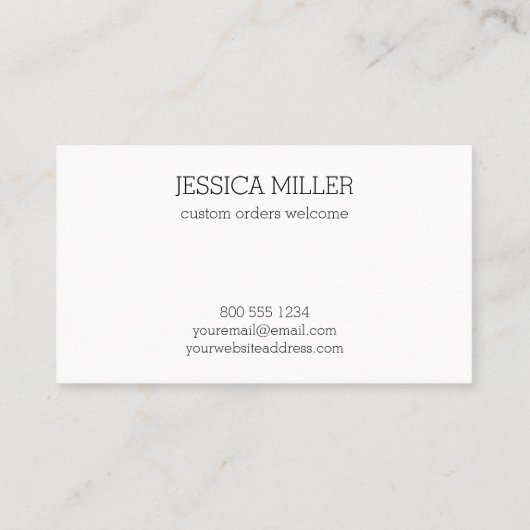 Handgemaakt met Love Yarn Craft White Visitekaartje (Achterkant)