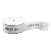 Handgemaakt met Love Zwart en Wit Grosgrain Lint (Spoel)