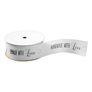 Handgemaakt met Love Zwart en Wit Grosgrain Lint