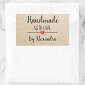 Handgemaakt met op maat gemaakt voor het liefdeskr rechthoekige sticker (Tas)