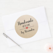 Handgemaakt met op maat gepersonaliseerd kraftscri ronde sticker (Envelop)