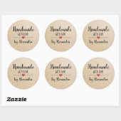 Handgemaakt met op maat gepersonaliseerd kraftscri ronde sticker (Vel)