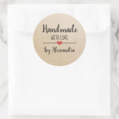 Handgemaakt met op maat gepersonaliseerd kraftscri ronde sticker (Tas)