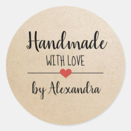 Handgemaakt met op maat gepersonaliseerd kraftscri ronde sticker