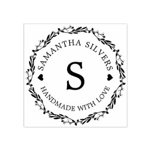 Handgemaakt met op maat gepersonaliseerd monogram  rubberstempel