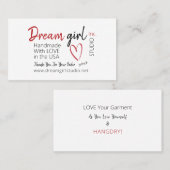 Handgemaakt met persoonlijke liefde visitekaartje (Voorkant / Achterkant)