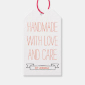 Handgemaakt met persoonlijke liefdesstatus cadeaulabel (Voorkant)