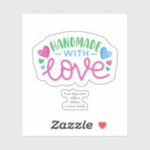 Handgemaakt met persoonlijke liefdesstatus sticker (Vel)