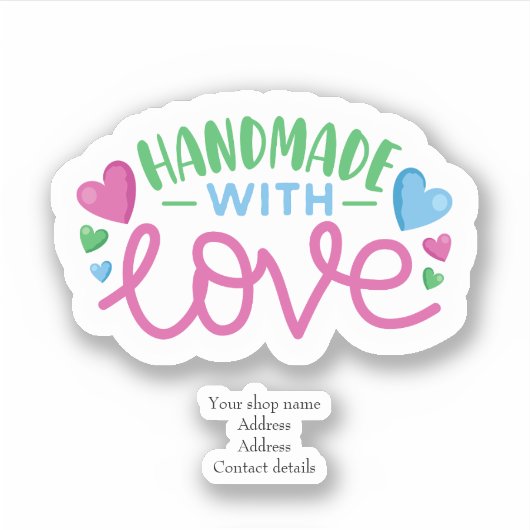 Handgemaakt met persoonlijke liefdesstatus sticker (Voorkant)