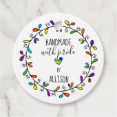 Handgemaakt met Pride Rainbow 🌈Artisan 2-zijdige  Bedankjes Labels (Voorkant)