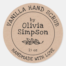 Handgemaakt met Productlabel Liefde Cosmetics Ronde Sticker