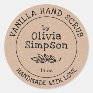 Handgemaakt met Productlabel Liefde Cosmetics Ronde Sticker