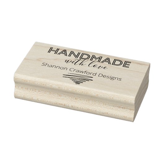 Handgemaakt met Scribble met Love Modern Retro Sig Rubberstempel (Stempel)