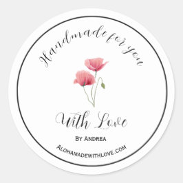 Handgemaakt met sticker uit liefde voor aangepaste