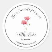 Handgemaakt met sticker uit liefde voor aangepaste (Voorkant)