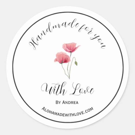 Handgemaakt met sticker uit liefde voor aangepaste (Voorkant)