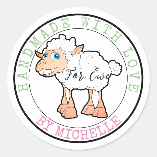 Handgemaakt met Stickers van liefdesschapen (Voorkant)