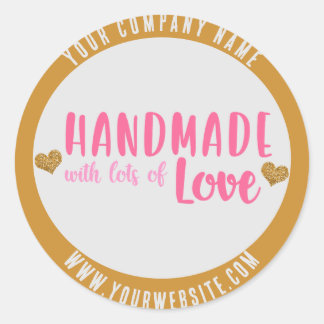 Handgemaakt met veel Liefde Aangepaste Business Ronde Sticker