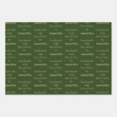 Handgemaakt met veel Love Gold White Black Green Inpakpapier Vel (Voorkant 3)