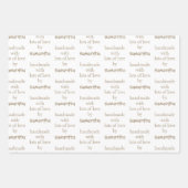 Handgemaakt met veel Love Gold White Black Green Inpakpapier Vel (Voorkant)