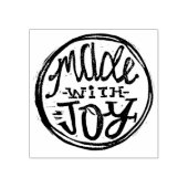 Handgemaakt met vreugde Hand geletterd Rubberstempel (Afrduk)