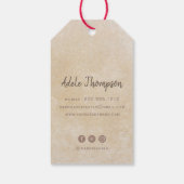 Handgemaakt met waterverf bloemtextuurpapier cadeaulabel (Achterkant)