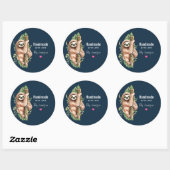 Handgemaakt met Waterverf Liefde Cute-sleuf Ronde Sticker (Vel)