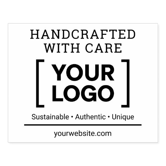 Handgemaakt met zorg Custom Logo Website Business Rubberstempel (Afrduk)