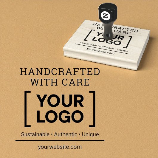 Handgemaakt met zorg Custom Logo Website Business Rubberstempel