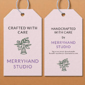 Handgemaakt met zorg Whimsical Green Bell Cadeaulabel