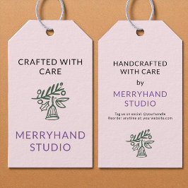 Handgemaakt met zorg Whimsical Green Bell Cadeaulabel