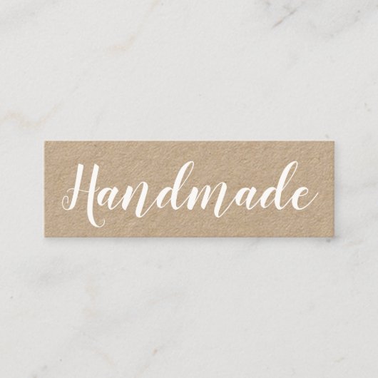 Handgemaakt, minimalistisch elegant kraftvisitekaa mini visitekaartje (Voorkant)