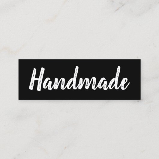 Handgemaakt minimalistisch modern, eenvoudig zwart mini visitekaartje (Voorkant)