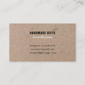 Handgemaakt Minimalistisch Modern Rustiek Kraft-pa Visitekaartje (Achterkant)