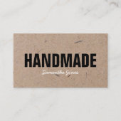 Handgemaakt Minimalistisch Modern Rustiek Kraft-pa Visitekaartje (Voorkant)
