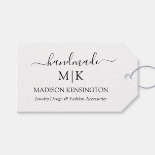 Handgemaakt Monogram of Logo Bedrijfs product toev Cadeaulabel