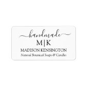 Handgemaakt Monogram of voeg Kleine Onderneming va Etiket (Voorkant)