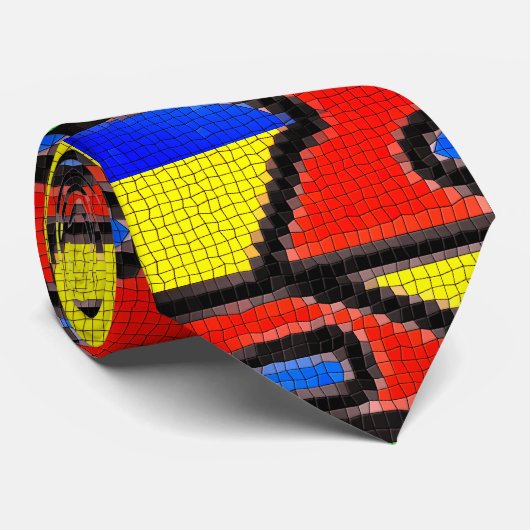 Handgemaakt mozaïek, met de hand ontworpen om Barc Stropdas (Opgerold)