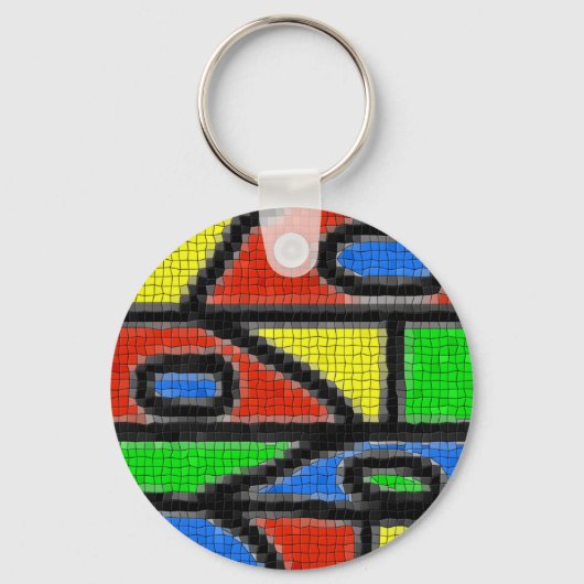 Handgemaakt mozaïek, moderne kunst. sleutelhanger (Voorkant)