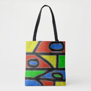 Handgemaakt mozaïek, moderne kunst. tote bag