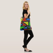 Handgemaakt mozaïek, moderne kunst. tote bag (Op model)